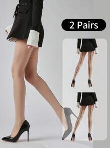 Elegant Sheer Vintage Double Seam Pattern Pantyhose, Thermal Stretch Slim Pantyhose, Shrimp Line Black Hose, See-Through Pantyhose, Sheer Mesh Pantyhose, Women's Elegant Striped Pantyhose, Women's Socks And Stockings