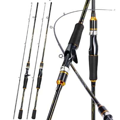 SOUGAYILANG 2 Sections Ultraligh Fishing Rod 1.8M/5.9FT Spinning/Casting Fishing Pole High Carbon Fiber Rod Body And Comfortable EVA Handle For Freshwater Fishing Tackle