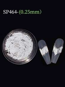 0.25mm/0.5mm 反光丝质指甲饰品 0.5mm 反光线美甲饰品 银色反光闪光指甲条 女士美甲配件 夜店美甲设计 闪光线美甲装饰 - 銀色 - 查看 8