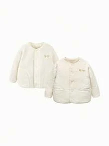 mini bala Waterproof Reversible Padded Jacket For Children Thick Winter Padded Coat - White - View 4