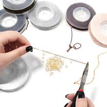 3M X 1 件铁扭链，DIY 珠宝制作套件包括 10 件龙虾扣和 20 件跳环，项链手链工艺配件套装 - 3米1卷+ 10 個龍蝦扣和 20 個跳環 - 查看 2