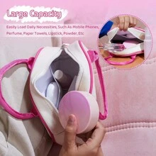 Miniso 联名女士手提包，大容量，时尚百搭，生日礼物、情人节礼物、新年礼物（白色） - 白色 - 查看 3