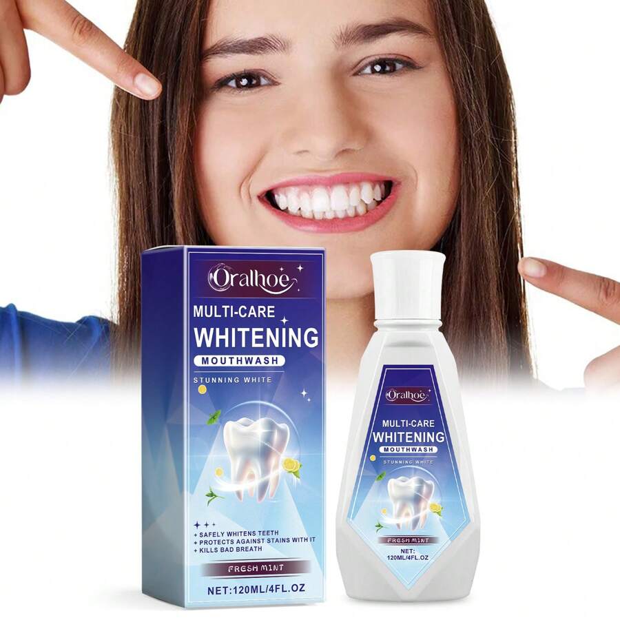 Triple Action Whitening Mouthwash For Teeth Whitening Fresh Breath Non