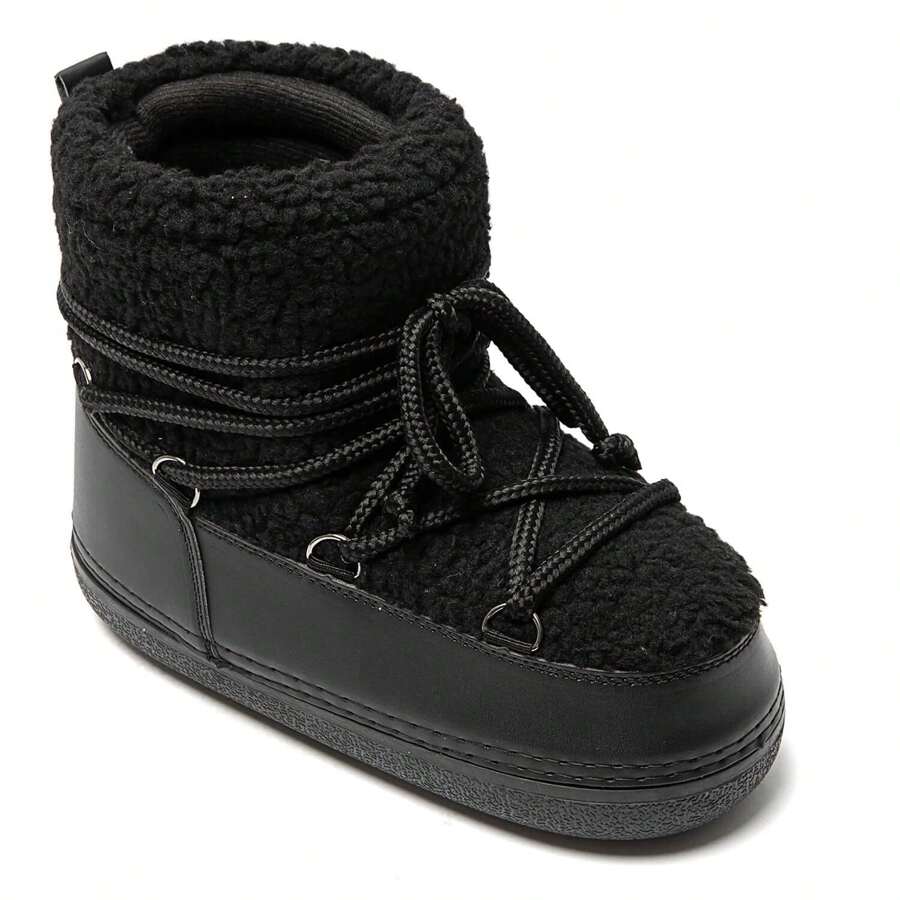 Women's Lined Ski Boots – Comfort And Warmth For Winter - Black - View 1