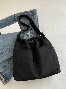 1 Túi đeo vai thời trang thường ngày cho nữ, Túi đựng nước chéo vai có dây rút dung tích lớn - Nhiều màu - Xem 6