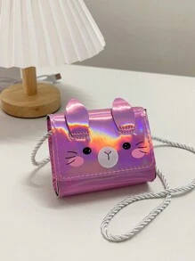 1 件 幼童可爱小猫表情迷你斜挎包翻盖包方形包钱包单肩包多功能轻便便携翻盖封口日常钱包旅行度假购物儿童户外超市节日儿童礼物送给女儿的礼物时尚纯色 PU 皮革炫彩闪光优雅休闲包完美的钥匙收纳包适合幼童小学生女孩闺蜜旅行配件 - 粉色 - 查看 6