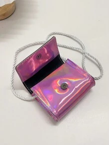 1 件 幼童可爱小猫表情迷你斜挎包翻盖包方形包钱包单肩包多功能轻便便携翻盖封口日常钱包旅行度假购物儿童户外超市节日儿童礼物送给女儿的礼物时尚纯色 PU 皮革炫彩闪光优雅休闲包完美的钥匙收纳包适合幼童小学生女孩闺蜜旅行配件 - 粉色 - 查看 7