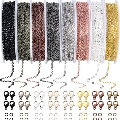 3M X 1 件铁扭链，DIY 珠宝制作套件包括 10 件龙虾扣和 20 件跳环，项链手链工艺配件套装