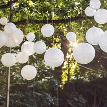 10Pcs White Chinese Japanese Paper Lantern Mixed Size Hanging Paper Lantern Decoration Party Lantern For Wedding Birthday Halloween Party DIY, 5 Sizes,Christmas