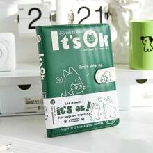 1 pezzo Taccuino in pelle spessa con fibbia creativa, copertina con animale verde carino, design di pagine interne multicolore creativo, cover in PU elastica e idrorepellente, diario, blocco note semplice, taccuino portatile, block notes, quaderno per vocabolario, libro per appunti, quaderno per ufficio, quaderno per il ritorno a scuola, regalo per il ritorno a scuola, regalo per compleanno/Natale/Ognissanti/Ringraziamento, premio scolastico e regalo di ricompensa, forniture per ufficio e scuola