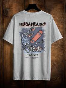 Shirt T-Shirt Skull Skate Skeitista Streetwear Rock Ref 2164 VEST NERD - 灰色 - 查看 2