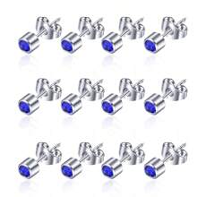 6 perechi de cercei din oțel placat cu aur pentru piercing la ureche, piatră de naștere, CZ, cercei, cercei, bijuterii pentru corp pentru cartilajul tragus