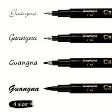 GuangNa 4pcs/6pcs Beginner Calligraphy Pen Set Refillable Ink, Fine Nibs For Signature, Watercolor Illustration, Design And Art Drawing Back To School - Black - View 8