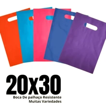 50 Sacolas Alça Boca de Palhaço 15x20, 20x30 e 30x40 Escolha a Cor