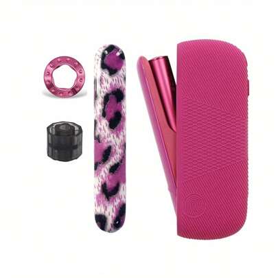 1set Cheetah/Leopard Pattern Polycarbonate (PC) Pen Head Ring Side Cover Silicone Case For IQOS ILUMA Replacement Accessories, Smoking Accessories, Vapes To Use, Cigarette Storage, Vapes Smoking, Cigarette Holder Case, Gifts