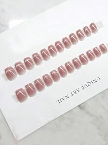 24 Móng Tay Mèo Ngắn Màu Aurora Gradient Kèm 1 Keo Dán Móng Tay Và 1 Dũa Móng Tay, Dụng Cụ Làm Móng, Móng Tay - Lạc đà - Xem 3