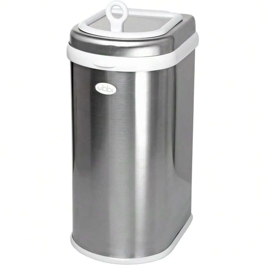Pet Waste Pail, Cat Litter Disposal System, Odour Locking, Chrome. A