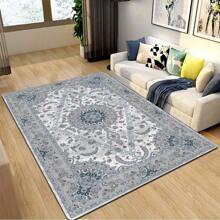 1 pieza Alfombra de área estilo bohemio roja, adecuada para decoración de dormitorio y sala de estar, uso en interiores, alfombras y tapetes decorativos para el hogar, baño, decoración exterior, felpudo de entrada, decoración de otoño, accesorios de baño, decoración de regreso a la escuela - Gris - Ver 8