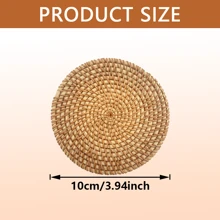 1 pieza Posavasos de bambú tejido a mano, resistente al agua y lavable, tapete para té para la cocina, decoración de mesa de comedor, apto para uso en interiores y exteriores - Granate - Ver 10