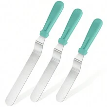 U-Taste Torten Winkelpalette 3er Set, Tortenmesser & Kuchenmesser mit 18/0 Edelstahl Streichmesser für Tortendekoration Frosting, 3 x 15/20/25cm Klinge - Taubenblau - Übersicht 2