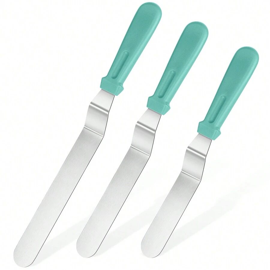 U-Taste Torten Winkelpalette 3er Set, Tortenmesser & Kuchenmesser mit 18/0 Edelstahl Streichmesser für Tortendekoration Frosting, 3 x 15/20/25cm Klinge