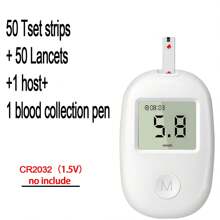Portable Blood Glucose Meter Glucometer Kit Code Free Diabetes Test 50pcs Strips With Lancets Medical Blood Sugar Mg/Mmol - White - View 1