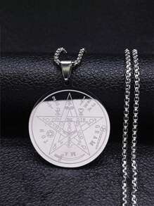 Tetragrammaton Vòng Cổ Dành Cho Nữ Thép không gỉ Ngôi Sao Pentagram Lá Bùa Chuỗi Quà Tặng - vòng cổ - Xem 8