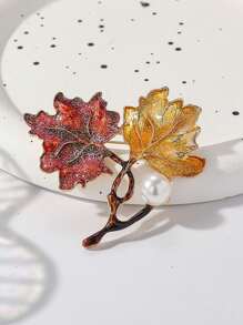 2 件女士复古秋季枫叶珐琅胸针，时尚配饰，非常适合搭配围巾、夹克和连衣裙，适合日常穿着、派对，女士胸针，派对配饰，完美的装饰解决方案，不错的礼物选择。 - 彩色 - 查看 6