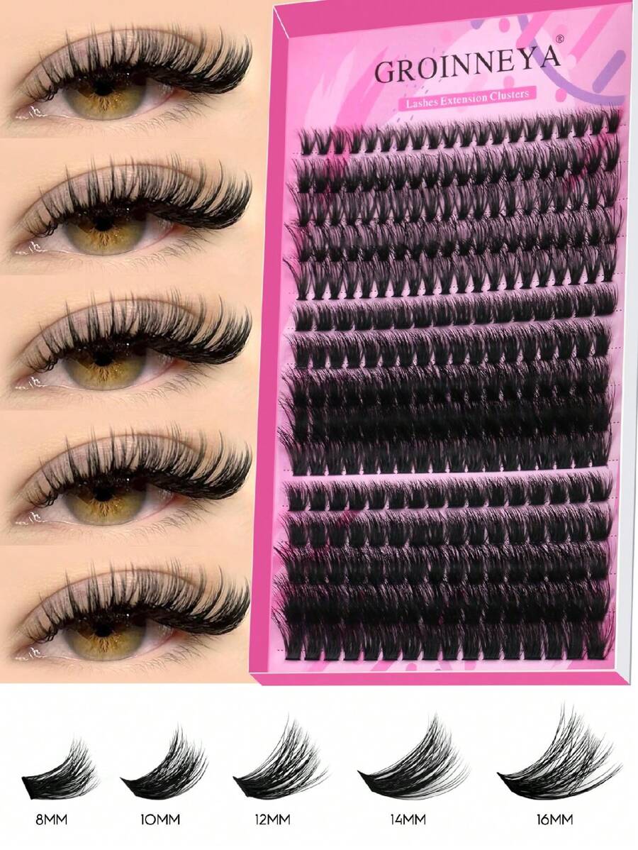 GROINNEYA 15排 C 卷单根睫毛簇 DIY 睫毛簇 自然外观 & 纤细 & 超柔软 可重复使用单根分段假睫毛 适合初学者在家或外出使用 睫毛簇、睫毛簇、单根睫毛、睫毛、假睫毛 - C - 查看 1