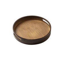 1 khay tròn có tay cầm bằng tre rỗng để đựng trà, đồ ăn sáng, trái cây và cà phê - Đồ trang trí bàn ăn thanh lịch và đồ dùng ăn uống - Nhiều màu - Xem 9