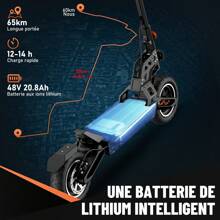 TODIMART S9 Electric Scooter For Adults, 800W Brushless Motor, 48V 18.2Ah Battery, Maximum Range Of 65-80km, 10-Inch Off-Road Tires, Handles 25° Inclines, And Can Be Folded And Stored With A Maximum Load Of 130kg - 黑色 - 查看 5