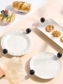 1 件，圆形矩形金属托盘，黑色和白色，现代家居装饰，桌面蜡烛收纳盒，香水，装饰，厨房台面展示，无需电源，金属材料，壁挂装饰最佳礼物生日盘子厨房配件厨房装饰托盘水果托盘托盘装饰 - 彩色 - 查看 3