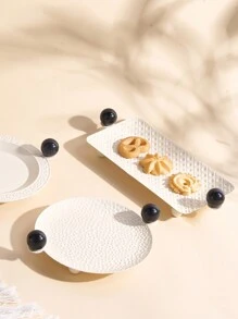 1 件，圆形矩形金属托盘，黑色和白色，现代家居装饰，桌面蜡烛收纳盒，香水，装饰，厨房台面展示，无需电源，金属材料，壁挂装饰最佳礼物生日盘子厨房配件厨房装饰托盘水果托盘托盘装饰 - 彩色 - 查看 8