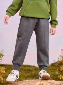 mini bala Tween Boys 远红外保暖内衬长裤 2024 秋冬新品系列 - 中灰 - 查看 1