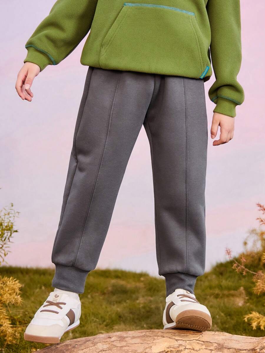 mini bala Tween Boys 远红外保暖内衬长裤 2024 秋冬新品系列 - 中灰 - 查看 1