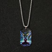 1 pieza Colgante de acero inoxidable con doble cara de moda con estilo clásico y de sangre caliente, inspirado en el personaje animado Goku de Dragon Ball
