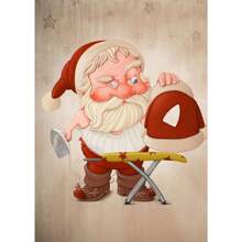 1 件卡通可爱圣诞老人海报快乐圣诞老人帆布画墙壁艺术适合可爱儿童客厅家居装饰圣诞礼物无框架 - 彩色 - 查看 25