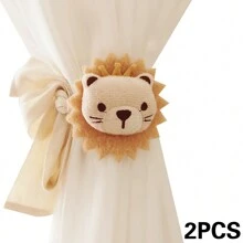 2pcs Set Cartoon Animal Curtain Tiebacks, Modern Simple Polyester Material Creative Animal Shaped Adjustable Curtain Holders, Multiple Animals To Choose From, Suitable For Home Window Decor Gifts Birthday Graduation