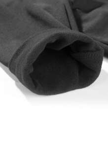 1 pieza Suéter de capa base de invierno de manga larga y forro térmico para hombre - Resistente al viento y cálido, muy elástico, indispensable para el invierno de manga larga