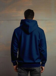 Streetwear Sweatshirt Over Shark Pizza Premium Cotton Cang 0264 NERD VEST - 藏蓝色 - 查看 4