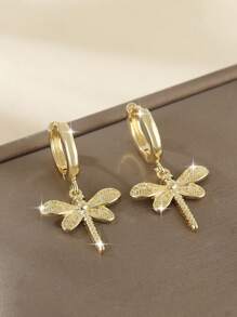 1 Pair Fashionable Elegant Copper Flower Petal Pendant Earrings, Sweet & Stylish Gift For Women - Multicolor - View 4