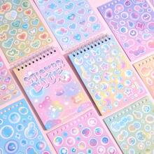 30 Sheets Cute Cartoon Laser Colorful Flashing Film Fantasy Paper Stickers Book 30 Different Patterns Decorative Material Aesthetic Stickers For Cups Laptops Notebooks Planners Journaling Supplies Back To School
