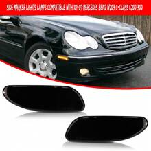 2pcs Smoked/Clear LED Amber/White Side Marker Light For Mercedes Benz W203 C-Class C200 300 2001-2007 - Ánh sáng hổ phách ống kính hun khói - Xem 2