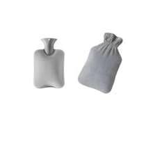 2pcs Set: Durable PVC Hot Water Bottle Bag + 1pc Cloth Bag - Anti-Burst, Anti-Slip Design With Cute Stripe Pattern, Suitable For Outdoor Use In Winter To Keep Hands & Feet Warm