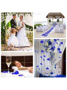 2000片人造丝玫瑰花瓣装饰，黑色，适用于婚礼、派对、万圣节装饰、礼盒填充物、浪漫玫瑰、求婚玫瑰花瓣、黑色、婚礼装饰、家居装饰、房间装饰、派对礼品、新娘礼物、生日、毕业典礼、单身派对等多种场合。 - 藍色 - 查看 7