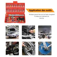 Set di strumenti di riparazione auto da 46 pezzi Chiave a bussola a cricchetto Cassetta degli attrezzi combinata per riparazione auto