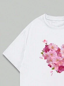 T-Shirt Fashion Floral Nature Shirt Cotton Unisex Comfort Printed Summer Soft Breathable Premium - trắng - Xem 4