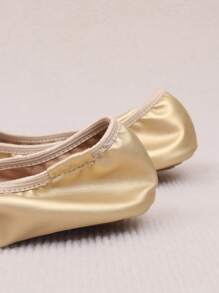 Giày ba lê đế bằng mềm mại thoải mái cho nữ, cổ chun, có thể gấp gọn, thích hợp để khiêu vũ - Vàng - Xem 5