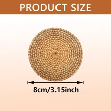 1 pieza Posavasos de bambú tejido a mano, resistente al agua y lavable, tapete para té para la cocina, decoración de mesa de comedor, apto para uso en interiores y exteriores - Granate - Ver 9