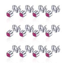 6 perechi de cercei din oțel placat cu aur pentru piercing la ureche, piatră de naștere, CZ, cercei, cercei, bijuterii pentru corp pentru cartilajul tragus